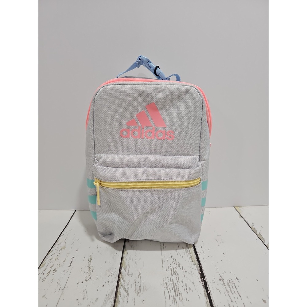 adidas Girl's Twill White Multi Santiago 3 Insulated Lunch Bag (5158272) - NWT